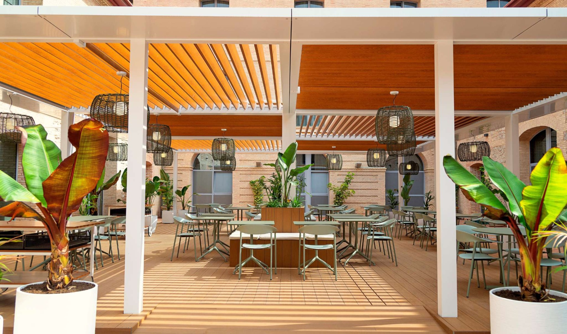 New central indoor patio of DWO Valencia hotel